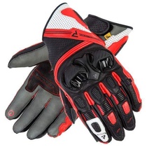 Kožené rukavice Rebelhorn ST SHORT černé šedé fluo červené rukavice