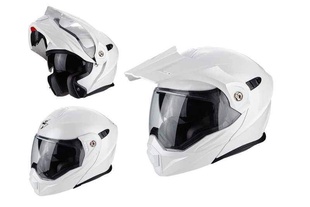 SCORPION ADX-1 přilba pearl bílá výklopná enduro helma na motorku
