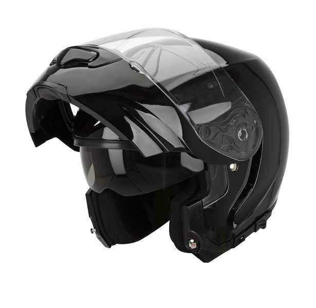 SCORPION EXO-3000 Moto přilba výklopná černá lesklá helma na motorku