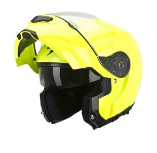 SCORPION EXO-3000 Moto přilba výklopná neonově žlutá lesklá helma na motorku