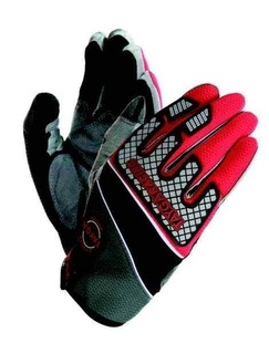 Letní sportovní rukavice na motorku SQ MX ROAD černé - červené pro PIAGGIO X8 400 EURO3 rok výroby 2006