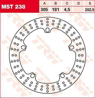 TRW MST238 brzdový kotouč, přední