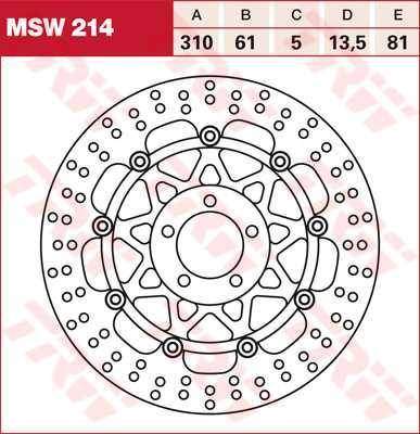 TRW MSW214 brzdový kotouč, přední