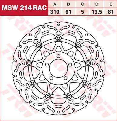TRW MSW214RAC brzdový kotouč, přední