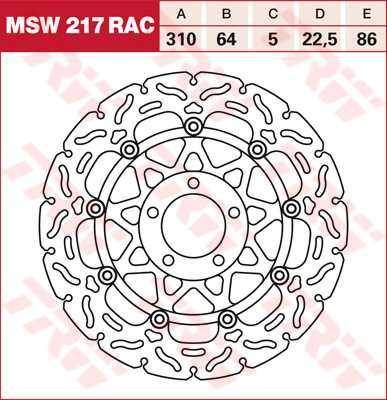 TRW MSW217RAC brzdový kotouč, přední