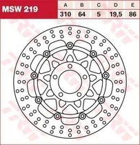 TRW MSW219 brzdový kotouč, přední