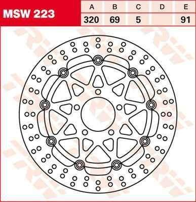 TRW MSW223 brzdový kotouč, přední