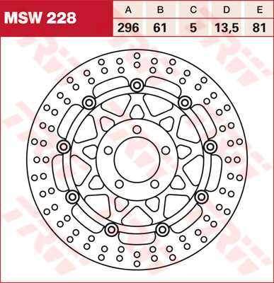TRW MSW228 brzdový kotouč, přední