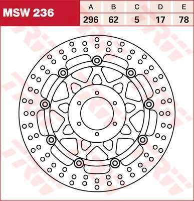 TRW MSW236 brzdový kotouč, přední