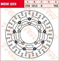 TRW MSW259 brzdový kotouč, přední pro SUZUKI GSF 1250 BANDIT ABS rok výroby 2016