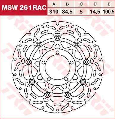 TRW MSW261RAC brzdový kotouč, přední