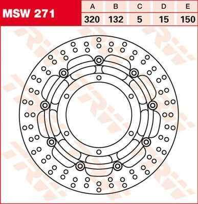 TRW MSW271 brzdový kotouč, přední