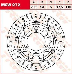 TRW MSW272 brzdový kotouč, přední