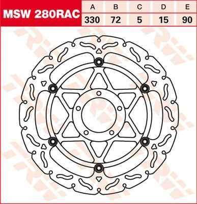 TRW MSW280RAC brzdový kotouč, přední