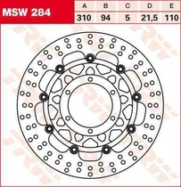 TRW MSW284 brzdový kotouč, přední