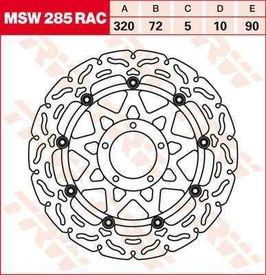 TRW MSW285RAC brzdový kotouč, přední
