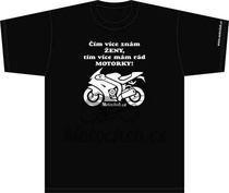 Pánské tričko Čím více znám ŽENY, tím více mám rád MOTORKY - Supersport, černé