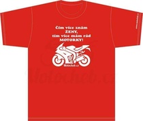 Pánské tričko Čím více znám ŽENY, tím více mám rád MOTORKY - Supersport, červené